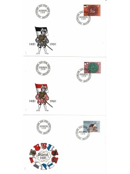 1981 SVIZZERA 3 BUSTE FDC...