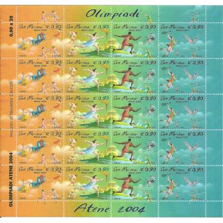 2004 SAN MARINO OLIMPIADI ATENE 1 MINIFOGLIO NUOVO MNH MF24541