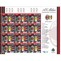 2011 SAN MARINO MILAN CAMPIONE D'ITALIA 1 MINIFOGLIO NUOVO MNH MF24598