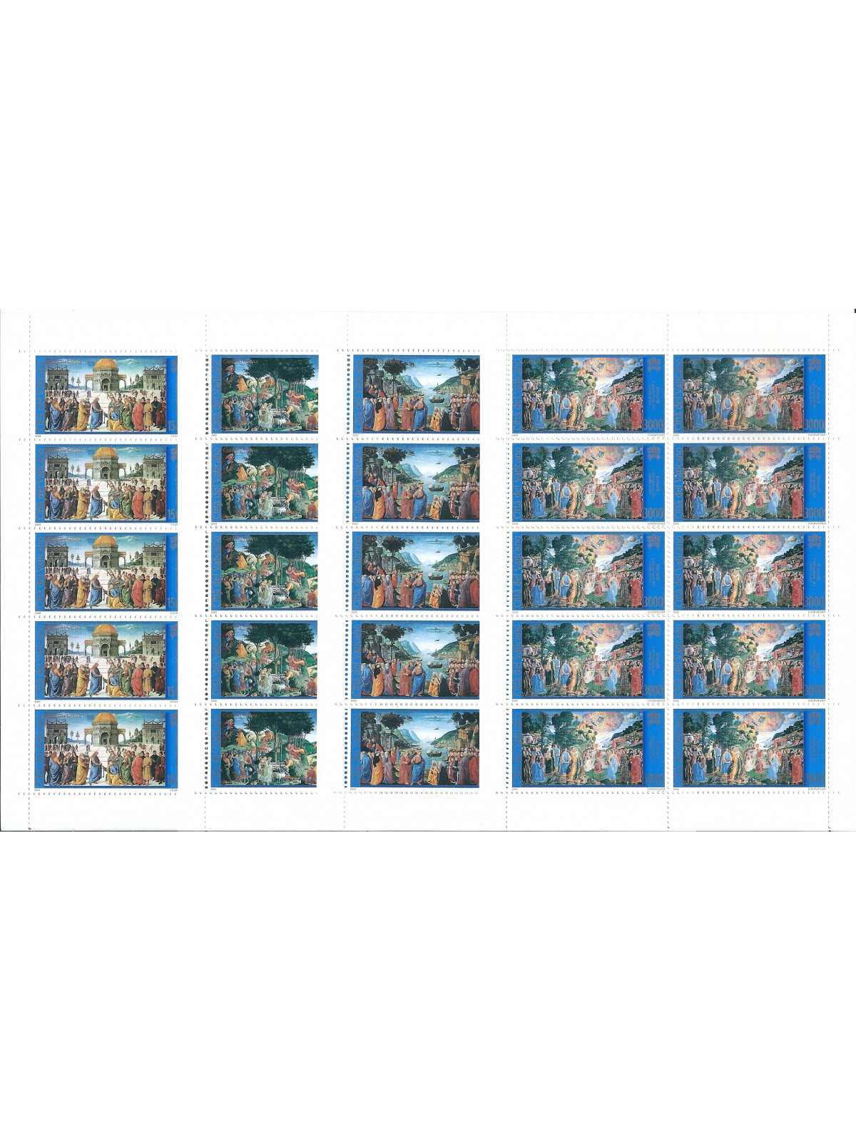 2000 VATICANO LA CAPPELLA SISTINA RESTAURATA 4 MINIFOGLI NUOVI MNH MF 24620 2000 VATICANO LA CAPPELLA SISTINA RESTAURATA 4 MINIFOGLI NUOVI MNH MF 24620