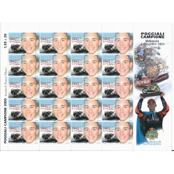 2004 SAN MARINO POGGIALI CAMPIONE DEL MONDO 1 MINIFOGLIO NUOVO MNH MF24626