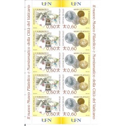 2007 VATICANO MUSEO FILATELICO E NUMISMATICO 1 MINIFOGLIO NUOVO MNH MF 24690