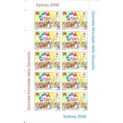 2008 VATICANO GIORNATA MONDIALE DELLA GIOVENTU 1 MINIFOGLIO NUOVO MNH MF 24700