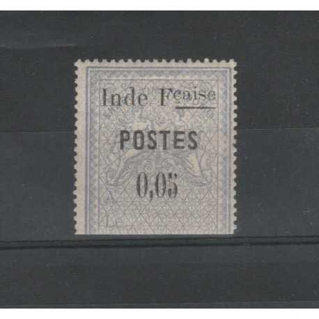 INDIA FRANCESE 1903 FISCALE SOPRASTAMPATO 1 VAL MLH YVERT N 24A MF19311