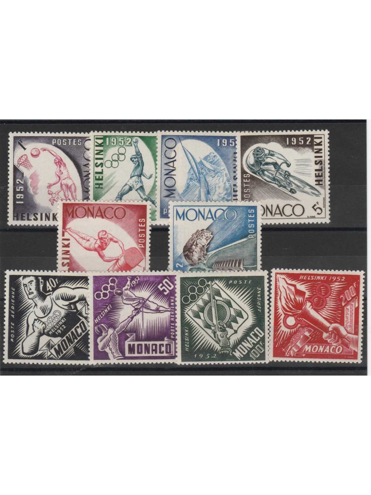 1953 MONACO OLIMPIADI HELSINKI 10 VAL MNH MF19254