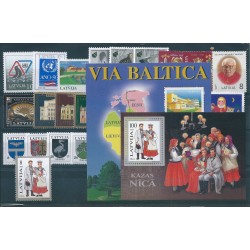 1995 LETTONIA LATVIJA ANNATA COMPLETA 23 VALORI E 2 BF NUOVI MNH MF40508