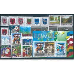 1999 LETTONIA LATVIJA ANNATA COMPLETA 24 VALORI E 1 BF NUOVI MNH MF40512