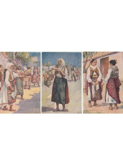 TRE CARTOLINE COSTUMI...