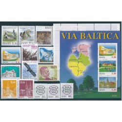 1995 ESTONIA EESTI ANNATA COMPLETA 18 VALORI E 2 BF NUOVI MNH MF40545
