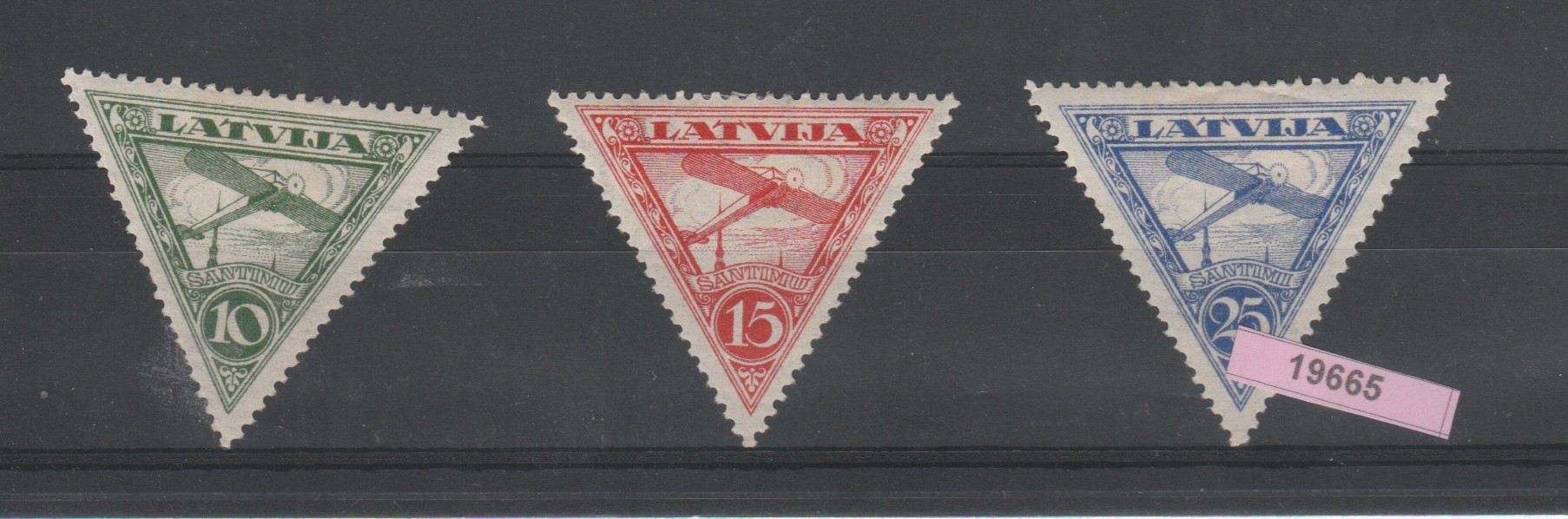 1928 Latvia Airplane In Flight Over Riga Value In Cents 3 Val Mlh Mf19665