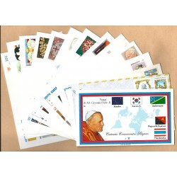 1984 VATICANO FILAGRANO I VIAGGI DI GIOVANNI PAOLO II 13 BUSTE FDC MF40571