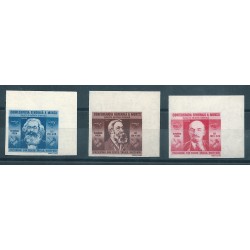 1945 ROMANIA UNIONE SINDACALE SERIE NON DENTELLATA COL CAMBIATI 3 V MNH MF40594