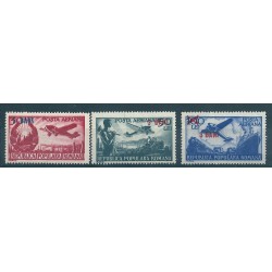 1952/53 ROMANIA POSTA AEREA 3 VALORI NUOVI MNH SOVRASTAMPATI MF40625