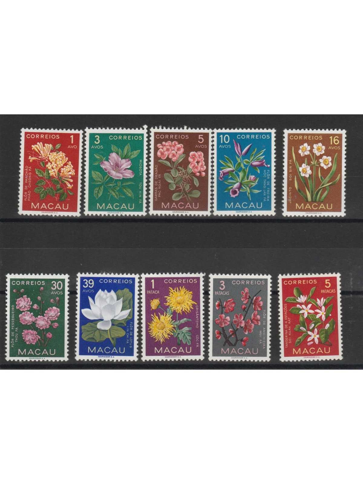 1953 MACAO MACAU FIORI DIVERSI 10 VAL MNH MF19921