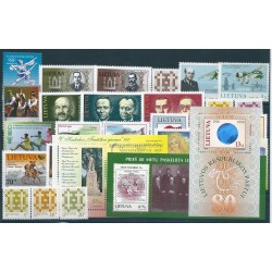 1998 LITUANIA LIETUVA ANNATA COMPLETA 27 VALORI E 3 BF NUOVI MNH MF40687