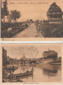 DUE CARTOLINE ROMA TEVERE -...