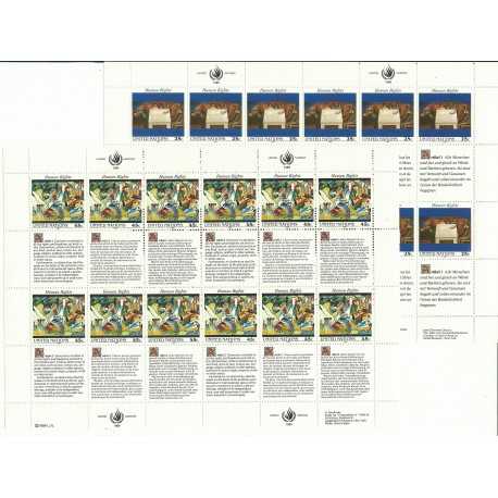 1990 ONU O.N.U. NEW YORK DICHIARAZIONE DEI DIRITTI UOMO 2 SERIE 2 MF MNH MF24869