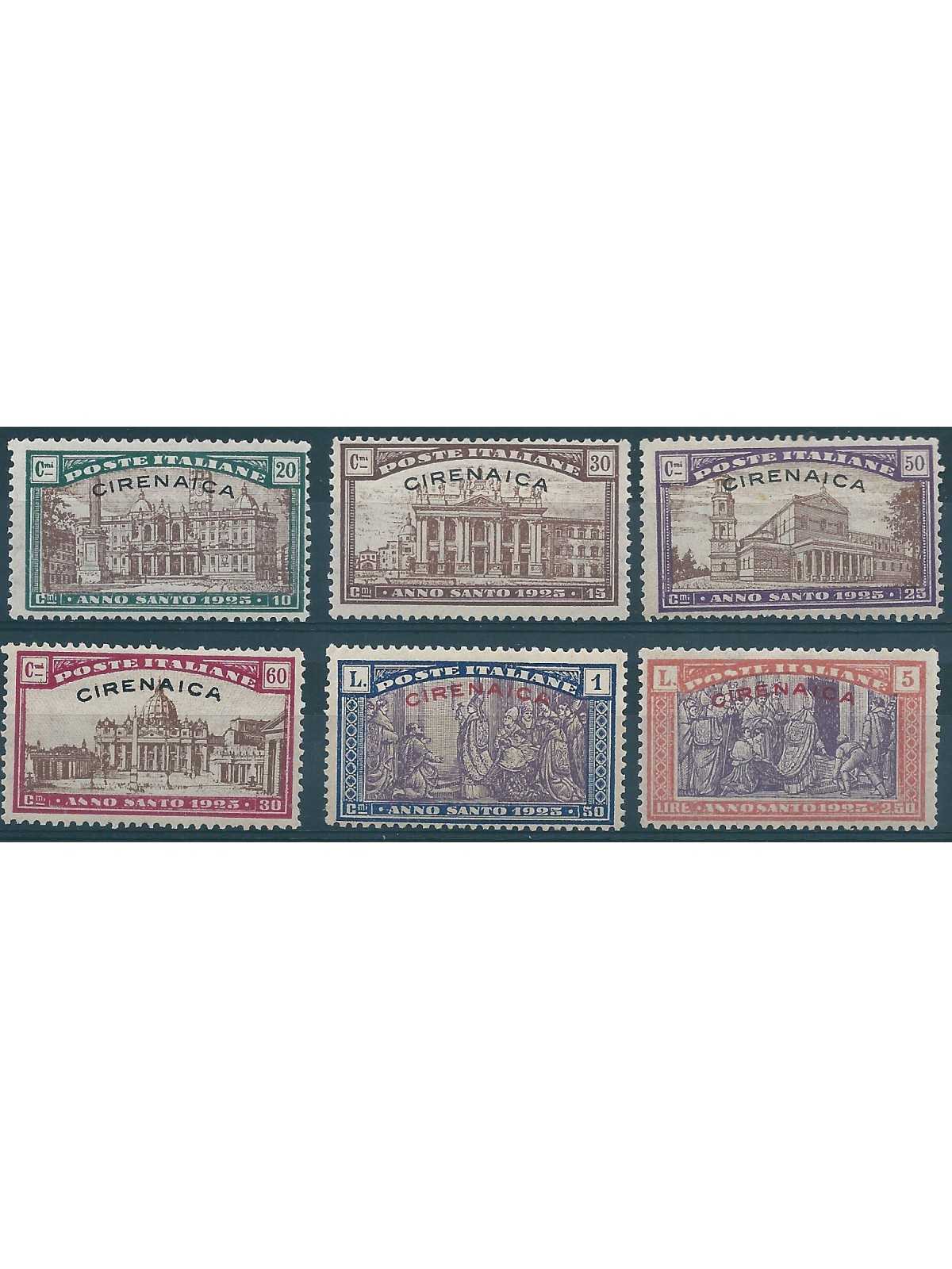 1925 CIRENAICA SERIE ANNO SANTO 6 VALORI NUOVI MLH MF24393 1925 CIRENAICA SERIE ANNO SANTO 6 VALORI NUOVI MLH MF24393
