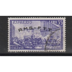 1948 TRIESTE A AMG-FTT EXPRESSO CENTENARIO DEL RISORGIMENTO 1 VAL USATO MF19969