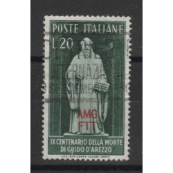 1950 TRIESTE A AMG-FTT CENTENARIO GUIDO D AREZZO 1 V USATO MF50001