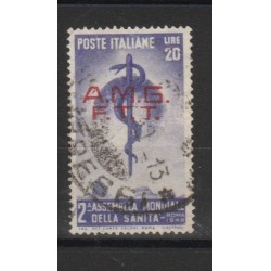 1949 TRIESTE A AMG-FTT ORGANIZZAZIONE MONDIALE SANITA 1 V USATO MF19977