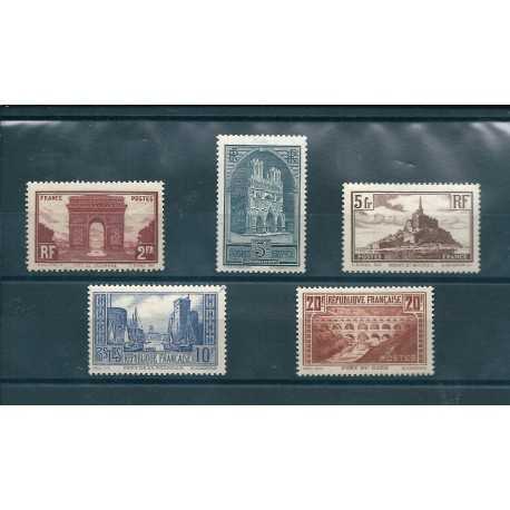 1929-38 FRANCIA FRANCE MONUMENTI E VEDUTE 5 VALORI MNH MF17041