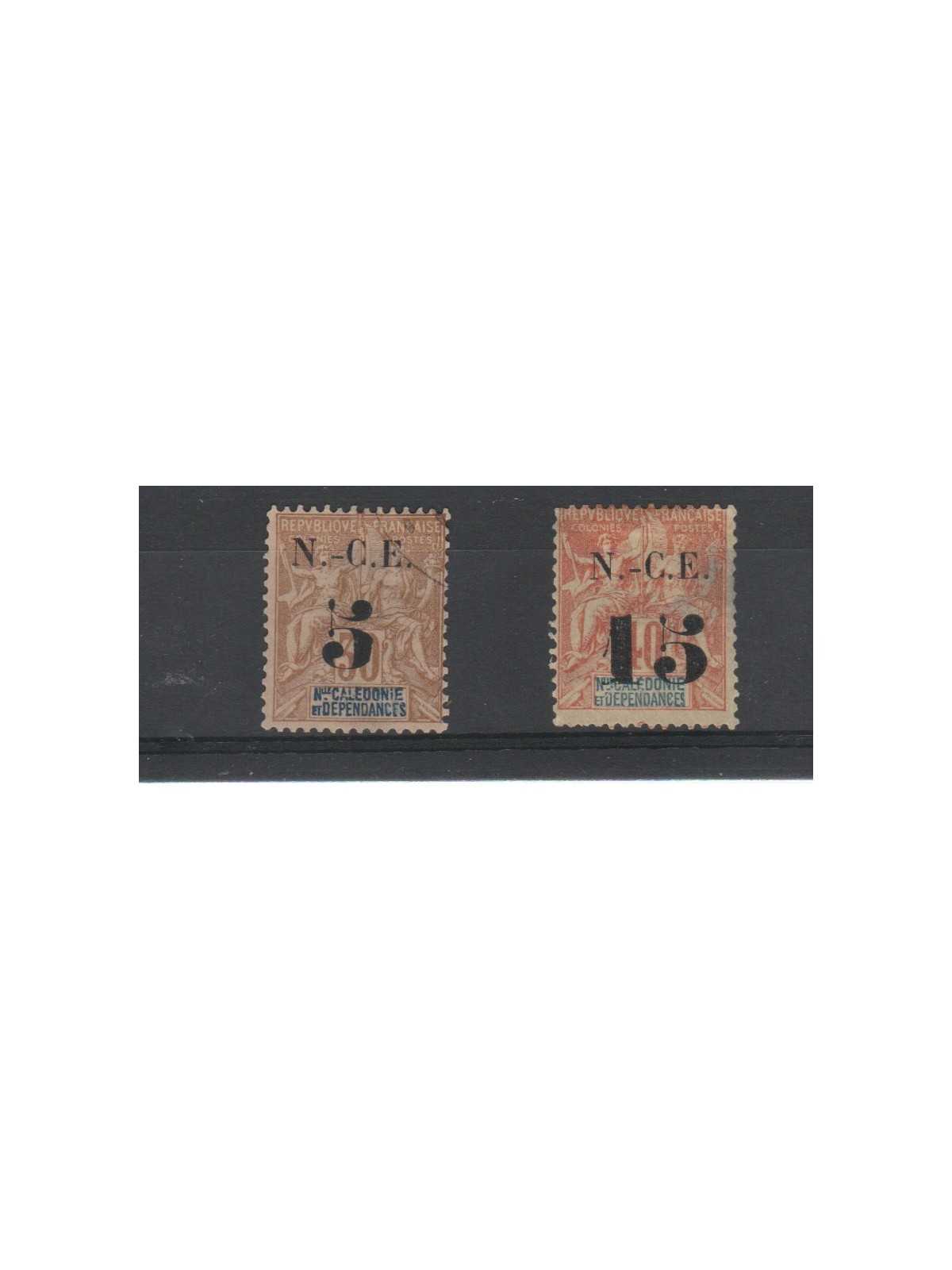 NOUVELLE CALEDONIE - NUOVA CALEDONIA 1902 SOPRASTAMPATI 6 V USATI MF50197