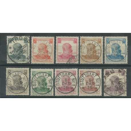 1916 GERMANIA ANTICHI STATI WURTTEMBERG EFFIGIE GUGLIELMO II 10 V USATI MF27739