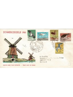 1961 OLANDA BUSTA FDC SERIE...