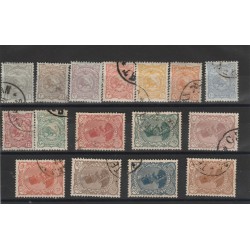 1898 IRAN - PERSIA EFFIGIE SCIA E LEONE DI PERSIA 16 VALORI USATI MF50293