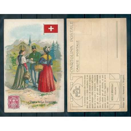 CARTOLINA PUBBLICITARIA ACHILLE BRIOSCHI LYSOFORM LA POSTA IN SVIZZERA MF40889