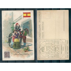 CARTOLINA PUBBLICITARIA ACHILLE BRIOSCHI LYSOFORM LA POSTA NELLA SPAGNA MF40890