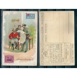 CARTOLINA PUBBLICITARIA ACHILLE BRIOSCHI LYSOFORM LA POSTA IN FRANCIA MF40892