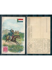 CARTOLINA PUBBLICITARIA ACHILLE BRIOSCHI LYSOFORM LA POSTA NEL TRANSWAAL MF40894