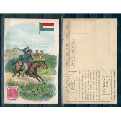 CARTOLINA PUBBLICITARIA ACHILLE BRIOSCHI LYSOFORM LA POSTA NEL TRANSWAAL MF40894