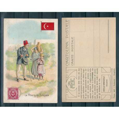 CARTOLINA PUBBLICITARIA ACHILLE BRIOSCHI LYSOFORM LA POSTA IN TURCHIA MF40900