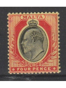 1904 MALTA EDOARDO VII° 5p...
