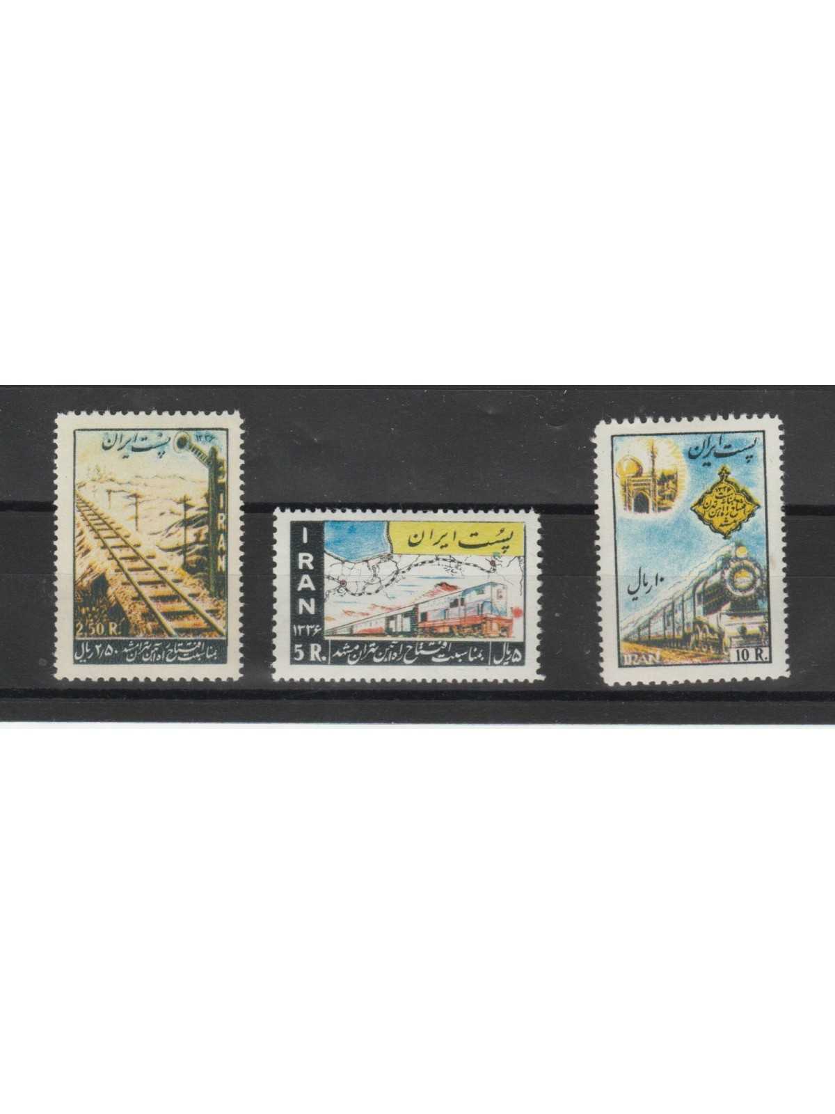 1957 IRAN - PERSIA LINEA FERROVIARIA 3 VAL MNH MF50406