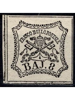 1852 STATO PONTIFICIO 8 BAJ...