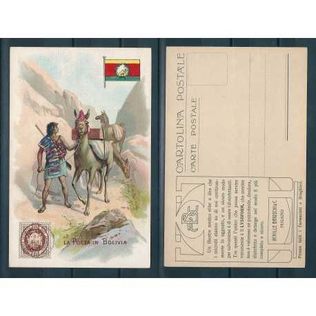 CARTOLINA PUBBLICITARIA ACHILLE BRIOSCHI LYSOFORM LA POSTA IN BOLIVIA MF40881