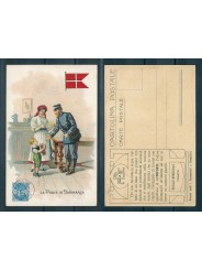 CARTOLINA PUBBLICITARIA ACHILLE BRIOSCHI LYSOFORM LA POSTA IN DANIMARCA MF40910