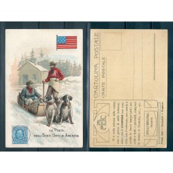 CARTOLINA ACHILLE BRIOSCHI LYSOFORM LA POSTA NEGLI STATI UNITI D'AMERICA MF40891