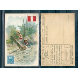 CARTOLINA PUBBLICITARIA ACHILLE BRIOSCHI LYSOFORM LA POSTA NEL PERU' MF40895