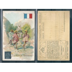 CARTOLINA POSTALE ACHILLE BRIOSCHI LYSOFORM LA POSTA NEL MADAGASCAR MF40899