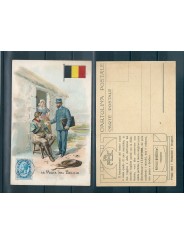 CARTOLINA PUBBLICITARIA ACHILLE BRIOSCHI LYSOFORM LA POSTA NEL BELGIO MF40913