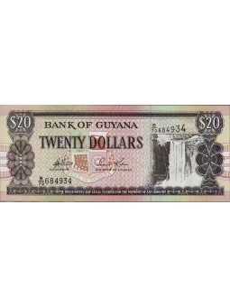 GUYANA BANCONOTA 20 DOLLARS...