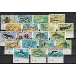 ST VINCENT 1975 PESCI 19 VAL MNH MF50807