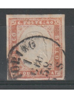 1858 SARDEGNA 40 CENT ROSA...