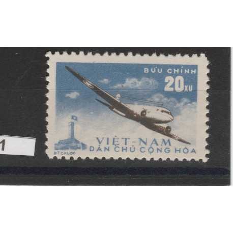 1959 VIETNAM DEL NORD P A AEREO IN VOLO 1 VAL NUOVI MLH MF51021