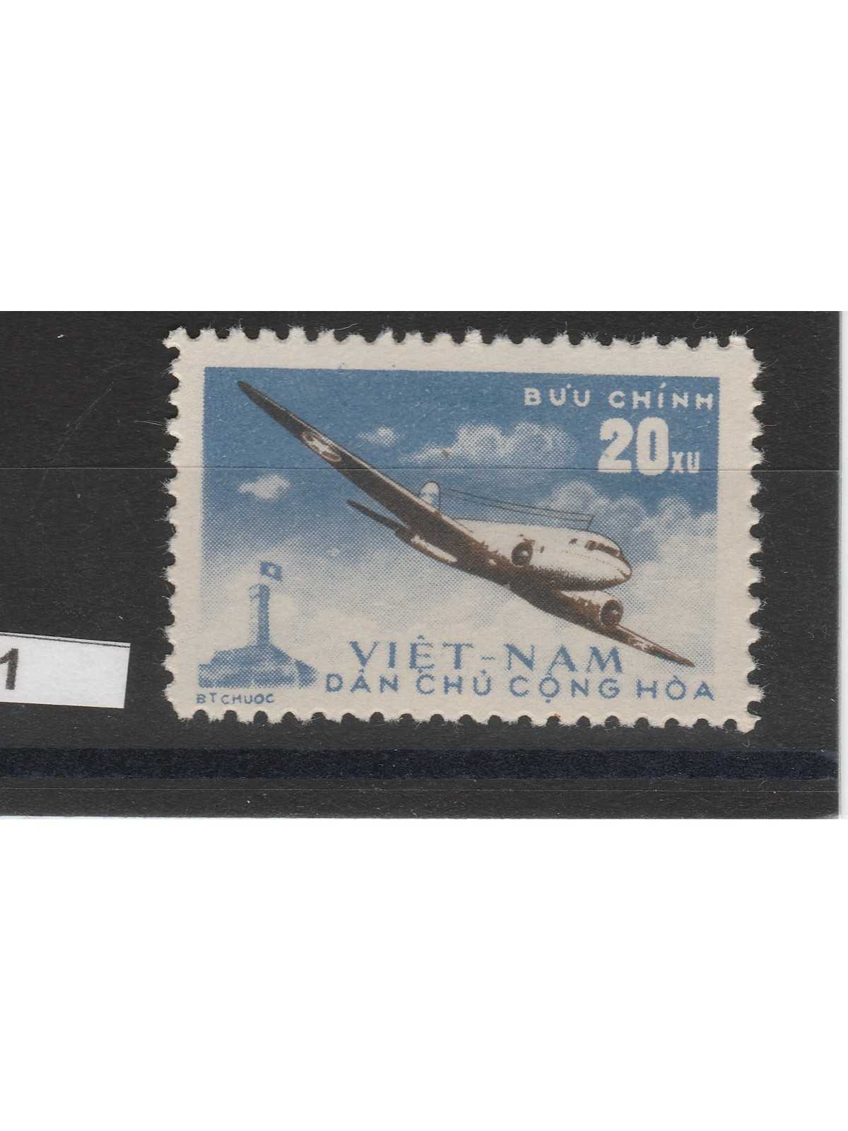 1959 VIETNAM DEL NORD P A AEREO IN VOLO 1 VAL NUOVI MLH MF51021